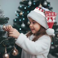 Christmas Santa Bunny Rabbits Christmas Santa Hat Red White Tree Snowflake Pattern - Wonder Print Shop