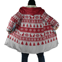 Christmas Santa Bunny Rabbits Cloak Red White Tree Snowflake Pattern - Wonder Print Shop