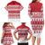 Christmas Santa Bunny Rabbits Family Matching Long Sleeve Bodycon Dress and Hawaiian Shirt Red White Tree Snowflake Pattern - Wonder Print Shop