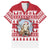 Christmas Santa Bunny Rabbits Family Matching Long Sleeve Bodycon Dress and Hawaiian Shirt Red White Tree Snowflake Pattern - Wonder Print Shop