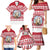 Christmas Santa Bunny Rabbits Family Matching Mermaid Dress and Hawaiian Shirt Red White Tree Snowflake Pattern - Wonder Print Shop
