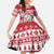 Christmas Santa Bunny Rabbits Family Matching Off Shoulder Maxi Dress and Hawaiian Shirt Red White Tree Snowflake Pattern - Wonder Print Shop