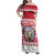 Christmas Santa Bunny Rabbits Family Matching Off Shoulder Maxi Dress and Hawaiian Shirt Red White Tree Snowflake Pattern - Wonder Print Shop