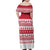 Christmas Santa Bunny Rabbits Family Matching Off Shoulder Maxi Dress and Hawaiian Shirt Red White Tree Snowflake Pattern - Wonder Print Shop