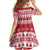 Christmas Santa Bunny Rabbits Family Matching Off Shoulder Short Dress and Hawaiian Shirt Red White Tree Snowflake Pattern - Wonder Print Shop