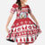Christmas Santa Bunny Rabbits Family Matching Short Sleeve Bodycon Dress and Hawaiian Shirt Red White Tree Snowflake Pattern - Wonder Print Shop