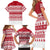Christmas Santa Bunny Rabbits Family Matching Short Sleeve Bodycon Dress and Hawaiian Shirt Red White Tree Snowflake Pattern - Wonder Print Shop