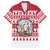 Christmas Santa Bunny Rabbits Family Matching Short Sleeve Bodycon Dress and Hawaiian Shirt Red White Tree Snowflake Pattern - Wonder Print Shop