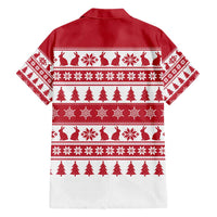 Christmas Santa Bunny Rabbits Family Matching Short Sleeve Bodycon Dress and Hawaiian Shirt Red White Tree Snowflake Pattern - Wonder Print Shop