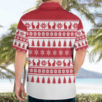 Christmas Santa Bunny Rabbits Hawaiian Shirt Red White Tree Snowflake Pattern - Wonder Print Shop