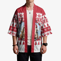 Christmas Santa Bunny Rabbits Kimono Red White Tree Snowflake Pattern - Wonder Print Shop