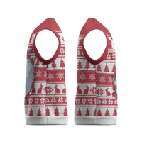 Christmas Santa Bunny Rabbits Christmas Knitted V-Neck Vest Red White Tree Snowflake Pattern - Wonder Print Shop