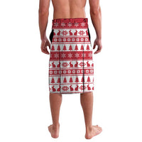 Christmas Santa Bunny Rabbits Lavalava Red White Tree Snowflake Pattern - Wonder Print Shop