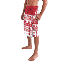 Christmas Santa Bunny Rabbits Lavalava Red White Tree Snowflake Pattern - Wonder Print Shop