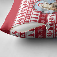 Christmas Santa Bunny Rabbits Pillow Cover Red White Tree Snowflake Pattern - Wonder Print Shop