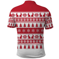 Christmas Santa Bunny Rabbits Polo Shirt Red White Tree Snowflake Pattern - Wonder Print Shop