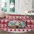 Christmas Santa Bunny Rabbits Round Carpet Red White Tree Snowflake Pattern - Wonder Print Shop