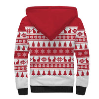 Christmas Santa Bunny Rabbits Sherpa Hoodie Red White Tree Snowflake Pattern - Wonder Print Shop