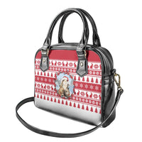 Christmas Santa Bunny Rabbits Shoulder Handbag Red White Tree Snowflake Pattern - Wonder Print Shop