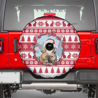 Christmas Santa Bunny Rabbits Spare Tire Cover Red White Tree Snowflake Pattern - Wonder Print Shop