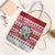 Christmas Santa Bunny Rabbits Tote Bag Red White Tree Snowflake Pattern - Wonder Print Shop