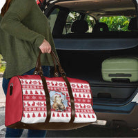 Christmas Santa Bunny Rabbits Travel Bag Red White Tree Snowflake Pattern - Wonder Print Shop