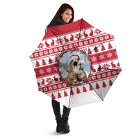 Christmas Santa Bunny Rabbits Umbrella Red White Tree Snowflake Pattern - Wonder Print Shop