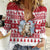 Christmas Santa Bunny Rabbits Women Casual Shirt Red White Tree Snowflake Pattern - Wonder Print Shop