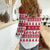 Christmas Santa Bunny Rabbits Women Casual Shirt Red White Tree Snowflake Pattern - Wonder Print Shop