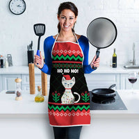 Christmas Cat Apron with Grumpy Cat in Santa Hat Holiday Lights - Wonder Print Shop