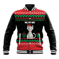 Christmas Cat Baseball Jacket with Grumpy Cat in Santa Hat Holiday Lights - Wonder Print Shop