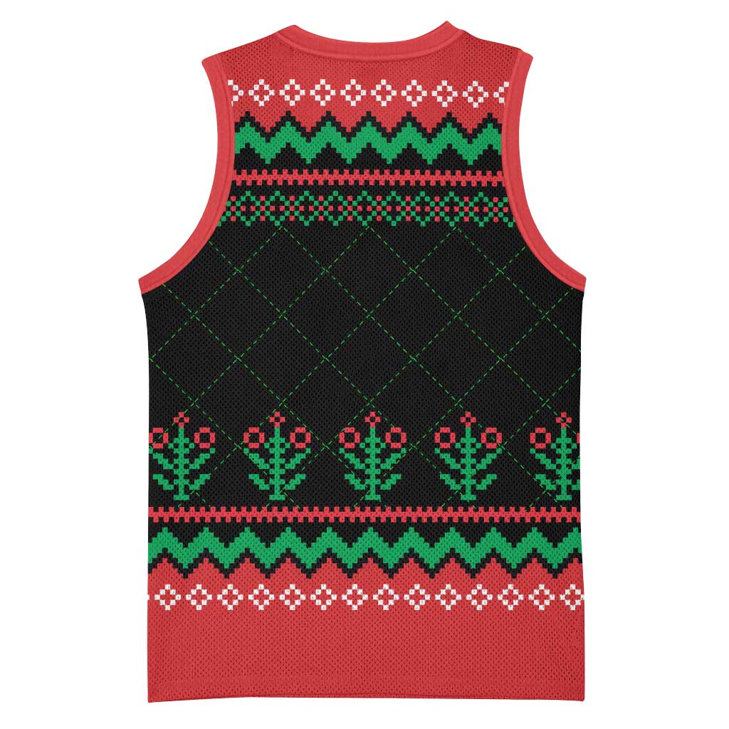 Christmas Cat Basketball Jersey with Grumpy Cat in Santa Hat Holiday Lights - Wonder Print Shop
