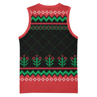Christmas Cat Basketball Jersey with Grumpy Cat in Santa Hat Holiday Lights - Wonder Print Shop
