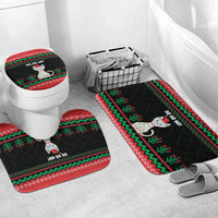 Christmas Cat Bathroom Set with Grumpy Cat in Santa Hat Holiday Lights - Wonder Print Shop