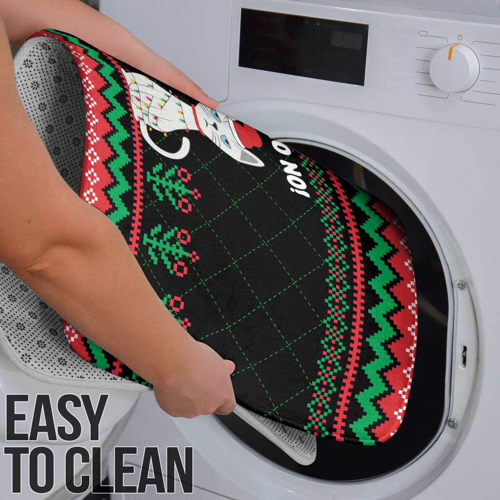 Christmas Cat Bathroom Set with Grumpy Cat in Santa Hat Holiday Lights - Wonder Print Shop