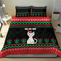 Christmas Cat Bedding Set with Grumpy Cat in Santa Hat Holiday Lights - Wonder Print Shop