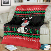 Christmas Cat Blanket with Grumpy Cat in Santa Hat Holiday Lights - Wonder Print Shop
