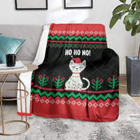 Christmas Cat Blanket with Grumpy Cat in Santa Hat Holiday Lights - Wonder Print Shop
