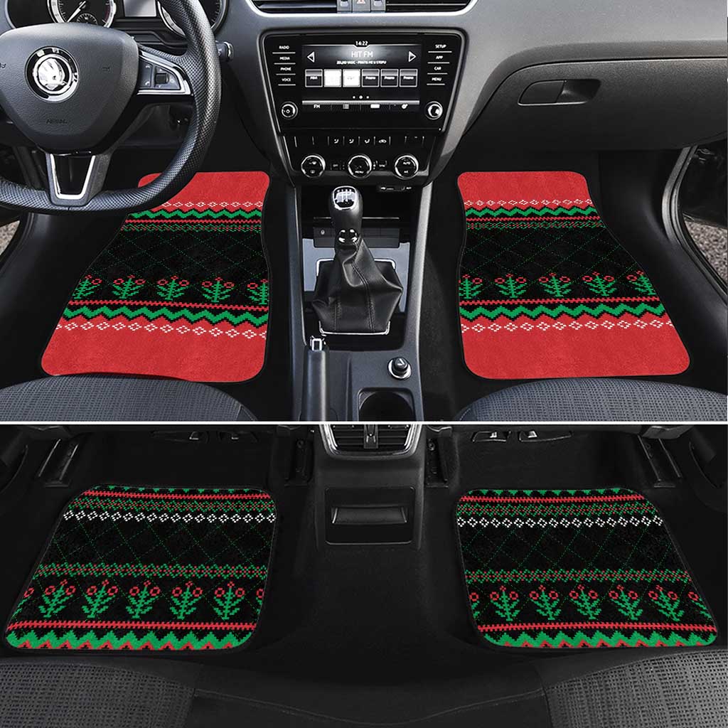 Christmas Cat Car Mats with Grumpy Cat in Santa Hat Holiday Lights - Wonder Print Shop