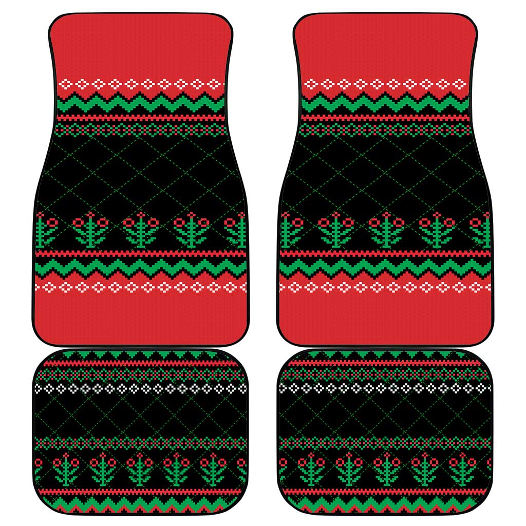 Christmas Cat Car Mats with Grumpy Cat in Santa Hat Holiday Lights - Wonder Print Shop