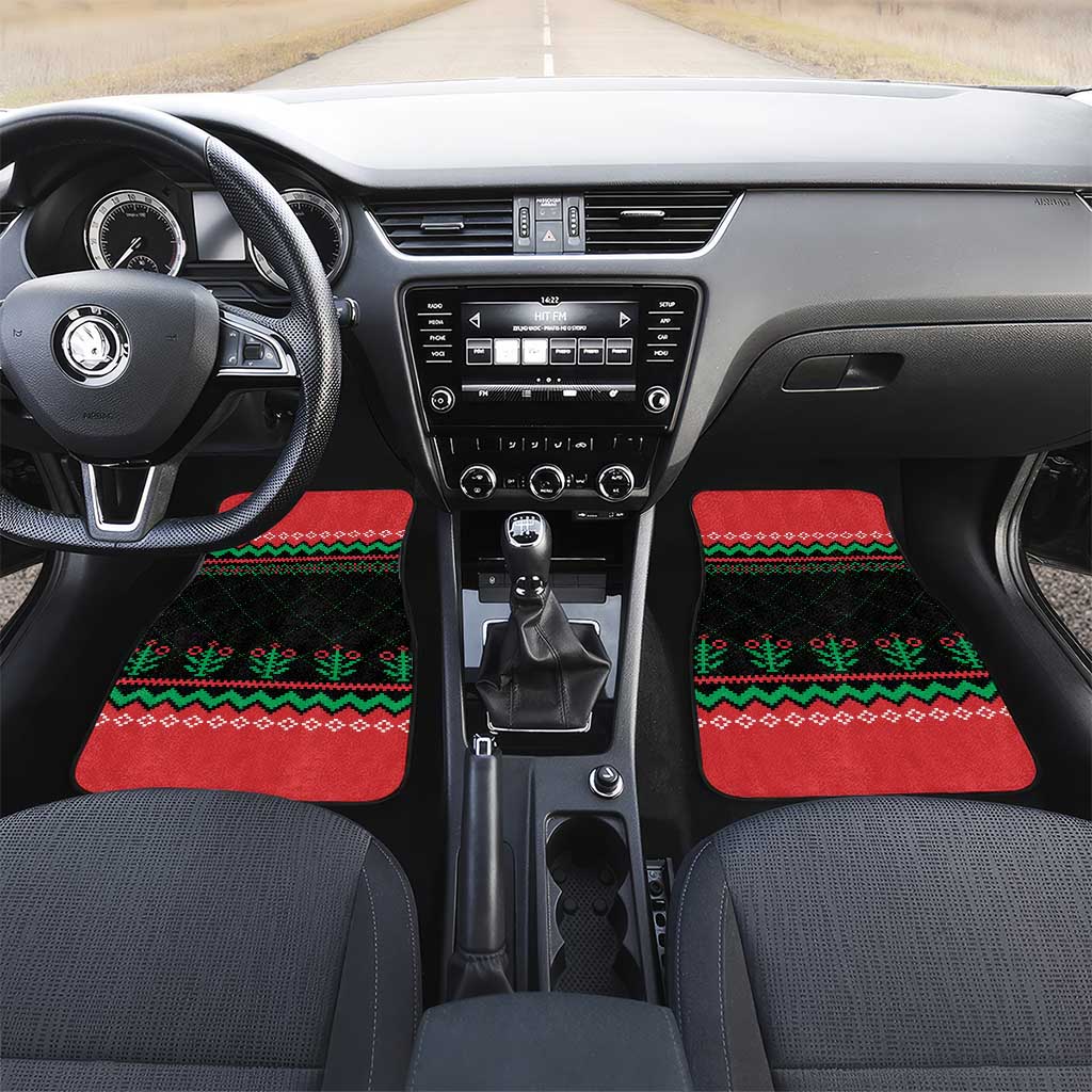 Christmas Cat Car Mats with Grumpy Cat in Santa Hat Holiday Lights - Wonder Print Shop