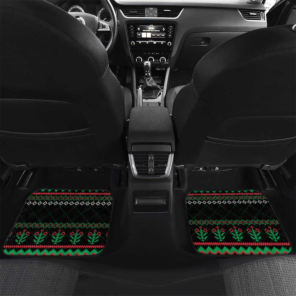 Christmas Cat Car Mats with Grumpy Cat in Santa Hat Holiday Lights - Wonder Print Shop