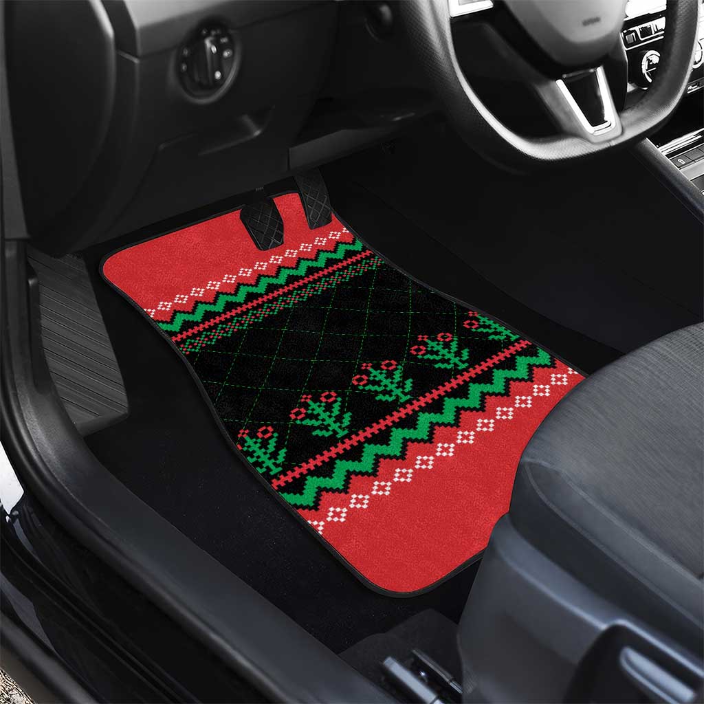 Christmas Cat Car Mats with Grumpy Cat in Santa Hat Holiday Lights - Wonder Print Shop