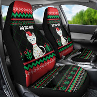 Christmas Cat Car Seat Cover with Grumpy Cat in Santa Hat Holiday Lights - Wonder Print Shop