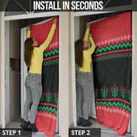 Christmas Cat Door Cover with Grumpy Cat in Santa Hat Holiday Lights - Wonder Print Shop