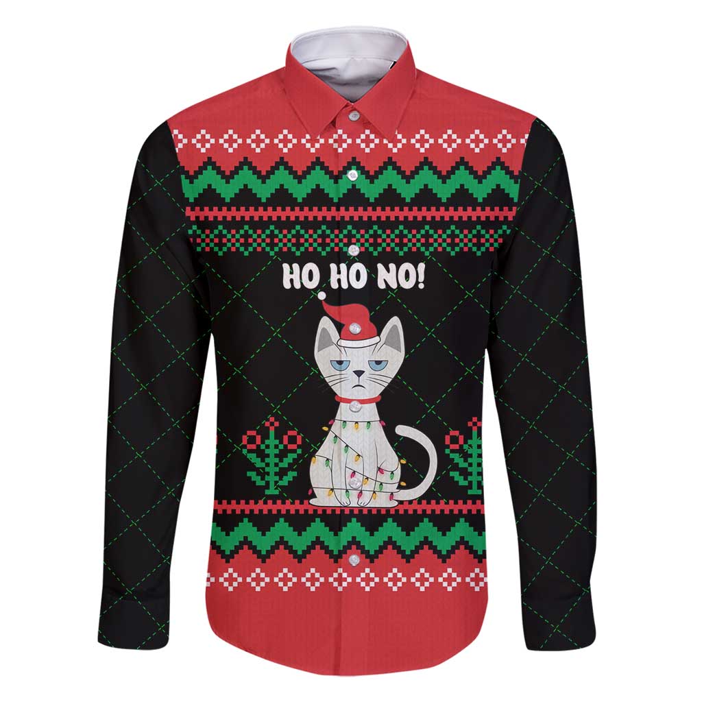 Christmas Cat Family Matching Mermaid Dress and Hawaiian Shirt with Grumpy Cat in Santa Hat Holiday Lights - Wonder Print Shop