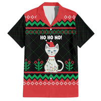Christmas Cat Family Matching Off The Shoulder Long Sleeve Dress and Hawaiian Shirt with Grumpy Cat in Santa Hat Holiday Lights - Wonder Print Shop