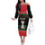 Christmas Cat Family Matching Off The Shoulder Long Sleeve Dress and Hawaiian Shirt with Grumpy Cat in Santa Hat Holiday Lights - Wonder Print Shop