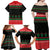 Christmas Cat Family Matching Off Shoulder Maxi Dress and Hawaiian Shirt with Grumpy Cat in Santa Hat Holiday Lights - Wonder Print Shop