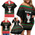 Christmas Cat Family Matching Off Shoulder Short Dress and Hawaiian Shirt with Grumpy Cat in Santa Hat Holiday Lights - Wonder Print Shop